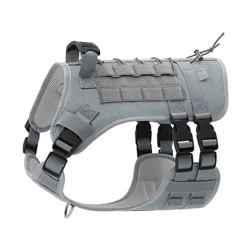 BarkBoot Scout Reflective Control Harness — Grey
