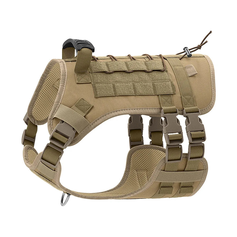 BarkBoot Scout Reflective Control Harness — Khaki