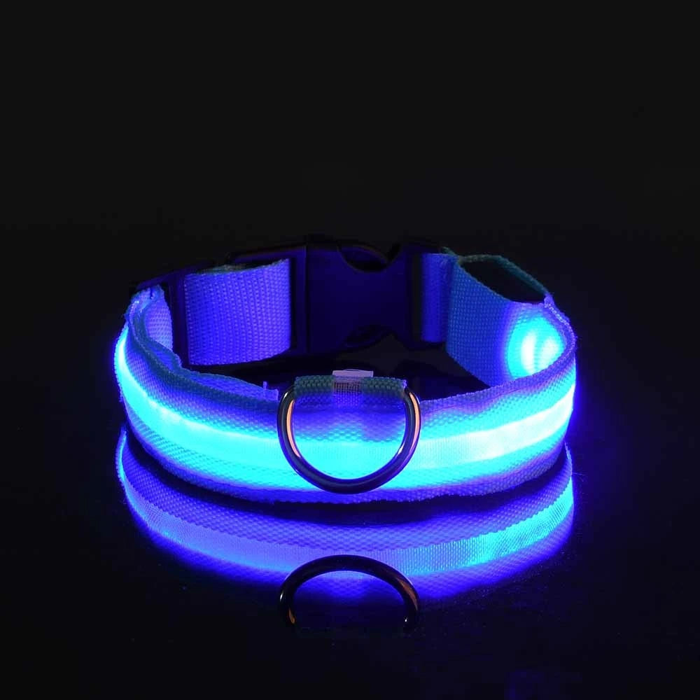 BarkBoot NightWatch LED Safety Dog Collar — Blue