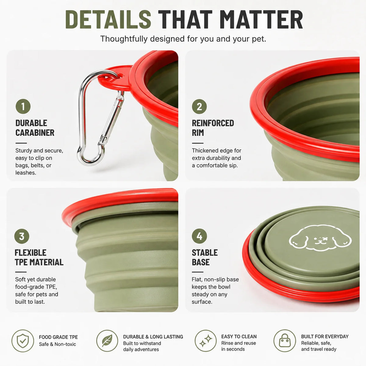 BarkBoot TrailBowl Collapsible Travel Bowl — product detail 3