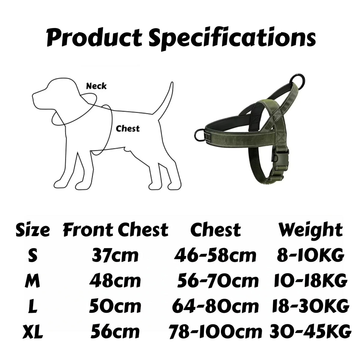 BarkBoot Sentinel Reflective No-Pull Tactical Harness — product detail 6