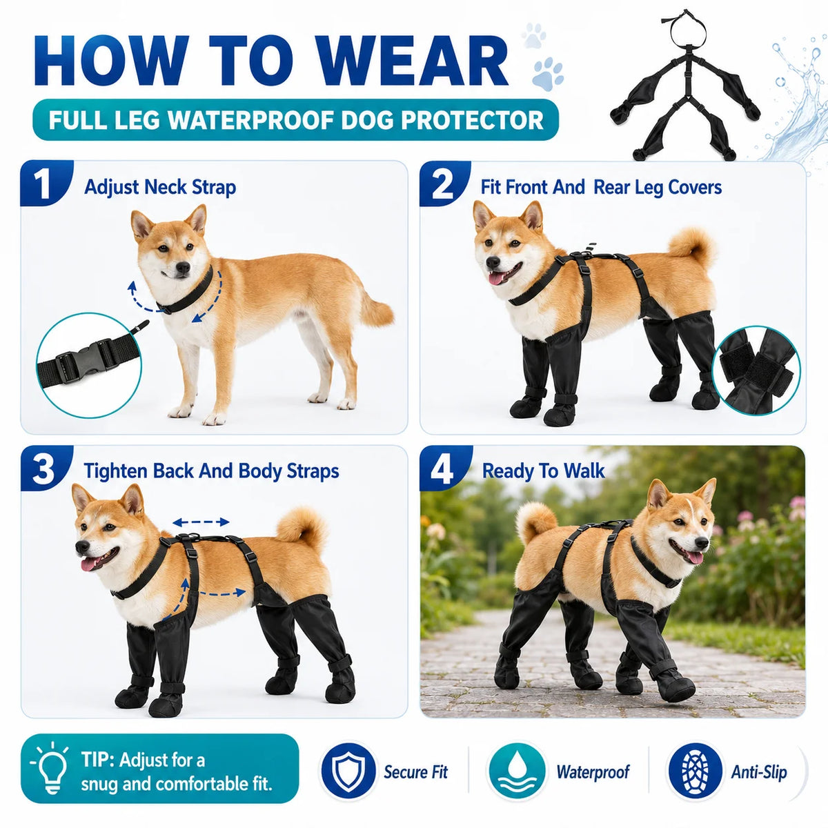BarkBoot MudGuard Full-Leg Dog Boots — product detail 4
