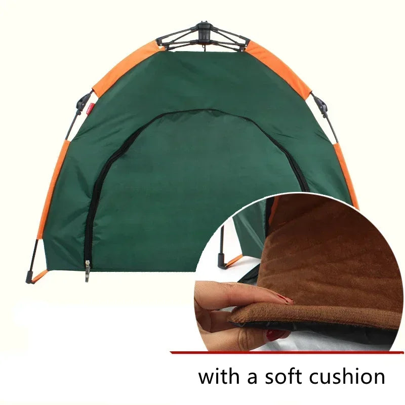 BarkBoot Basecamp Pop-Up Dog Tent — size and pack-down detail