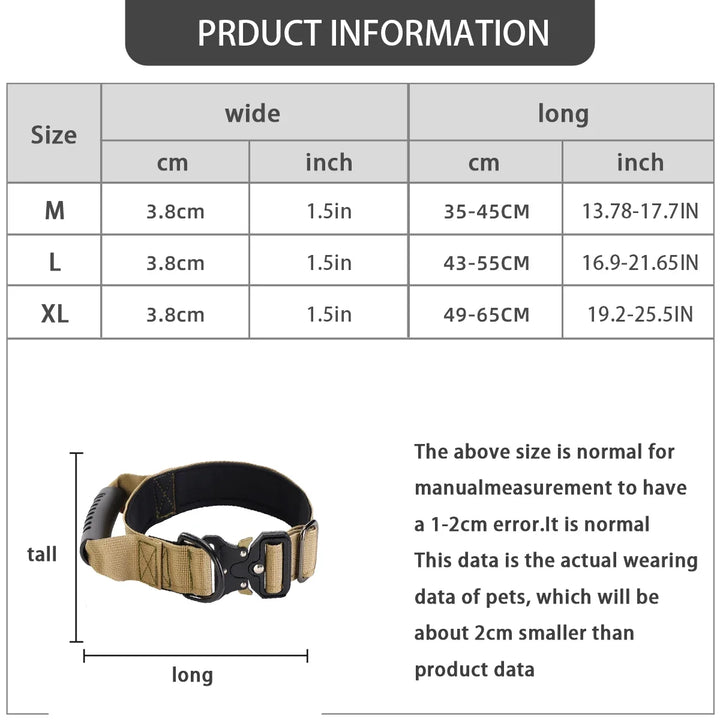 BarkBoot Patrol Heavy-Duty Tactical Dog Collar — exact product view