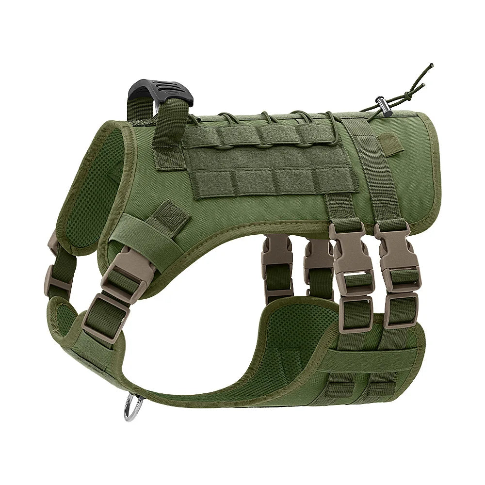 BarkBoot Scout Reflective Control Harness — Army Green